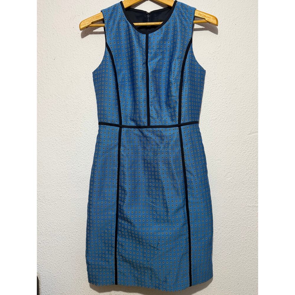 J.Crew Blue Mini Dress Size 2 Tailored Work Office Chic Preppy CareerFit Sleek